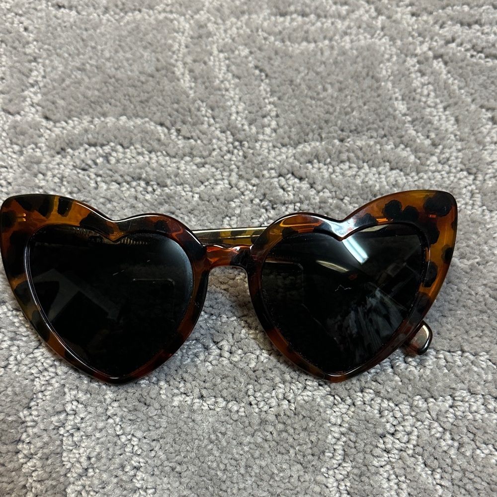 Heart-Shaped Tortoise Shell Sunglasses. Saint Laurent.